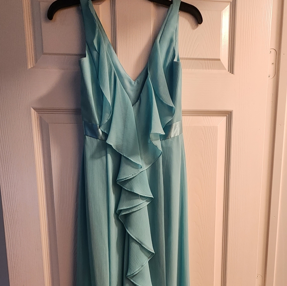 David's Bridal Teal Blue Dress